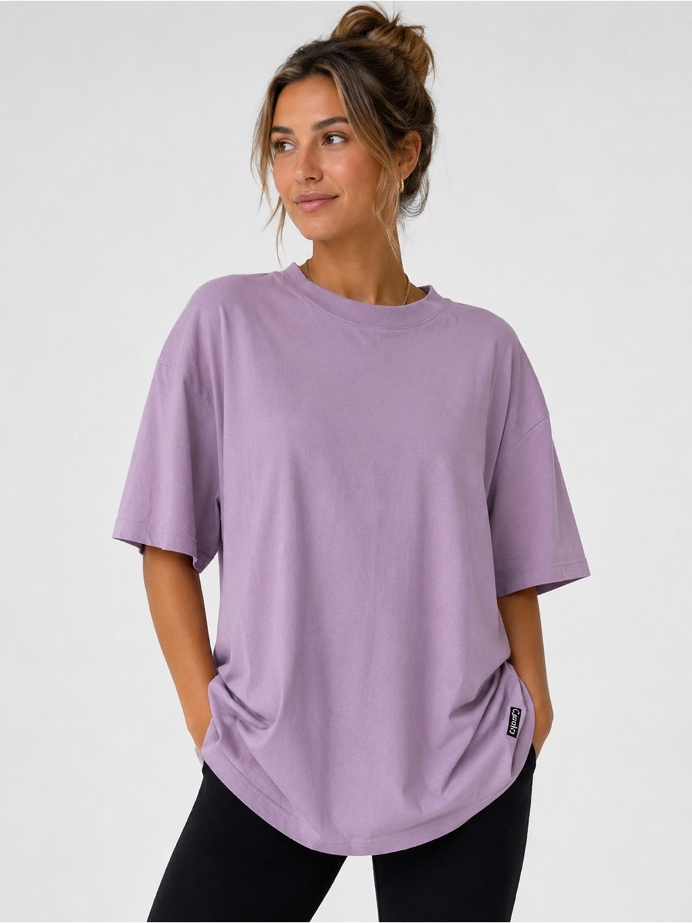 Comfrt Lavender Relaxed Fit Short Sleeve Tee Size Medium